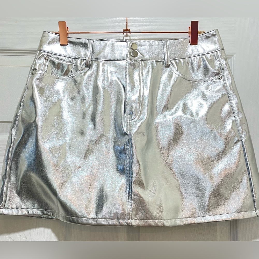 Silver Metallic Women's Skirt